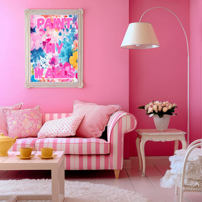 Paint My Walls Printable Wall Art – Bold Floral Splash (24x30, 3:4 Ratio) – Instant Download